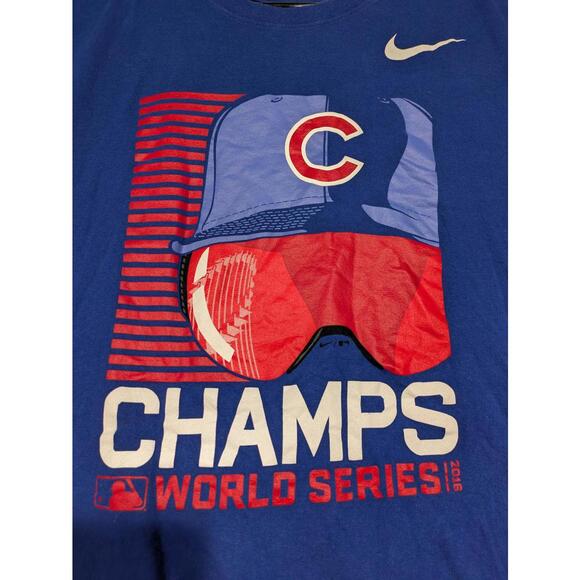 Nike Cubs 2016 World Series Champs Tee Graphic T-Shirt Blue Men's XXL - Picture 3 of 7